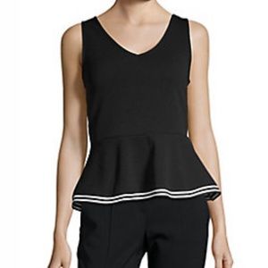 Design Lab Peplum top black and white